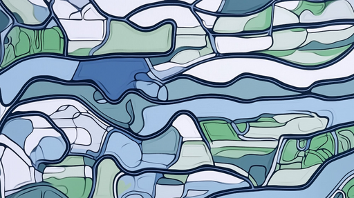 Papier peint abstrait Motifs fluides bleus et verts