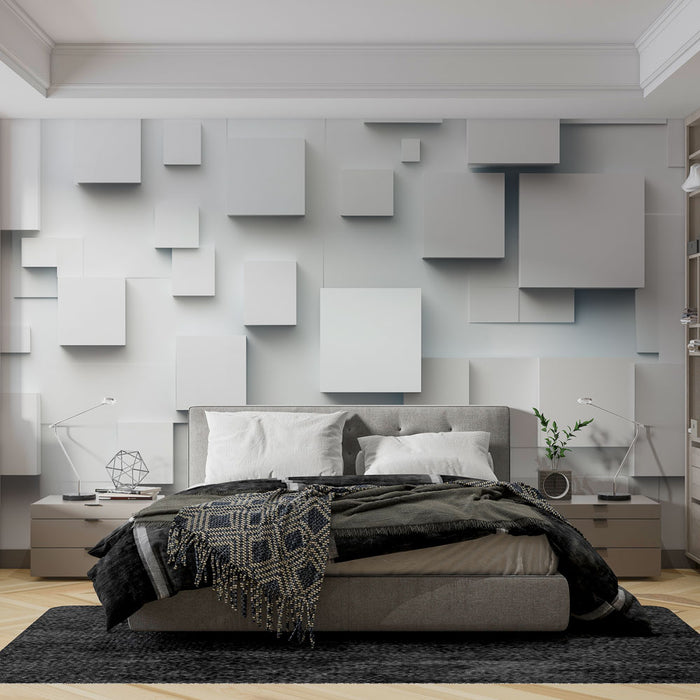Papier peint moderne 3D avec motifs géométriques en relief pour chambre à coucher élégante
