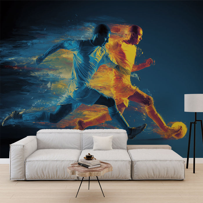 Papier peint dynamique joueur | Course en bleu et orange