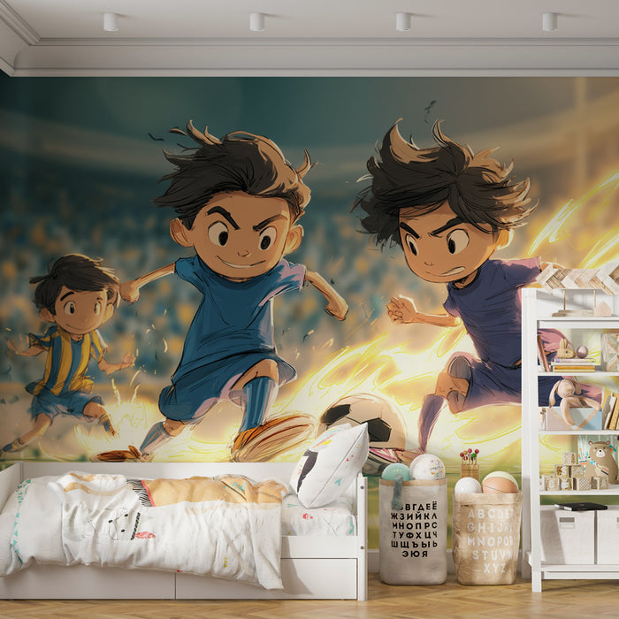 Papier peint football | Enfants en action