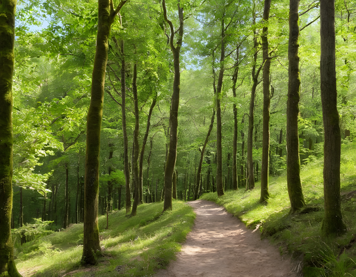 Papier peint forêt verdoyante Sentier enchanteur