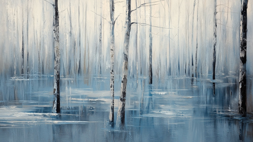 Papier peint forêt givrée Paysage hivernal