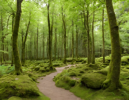 Papier peint Forêt Enchantée Paysage verdoyant et mystique