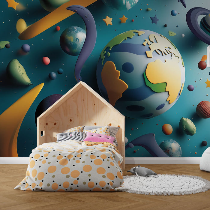 Papier peint cosmique | Voyage galactique coloré