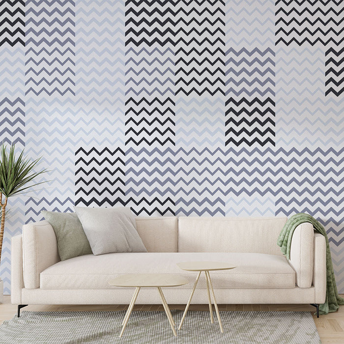 Papier peint Zigzag | Motif Moderne Noir et Blanc