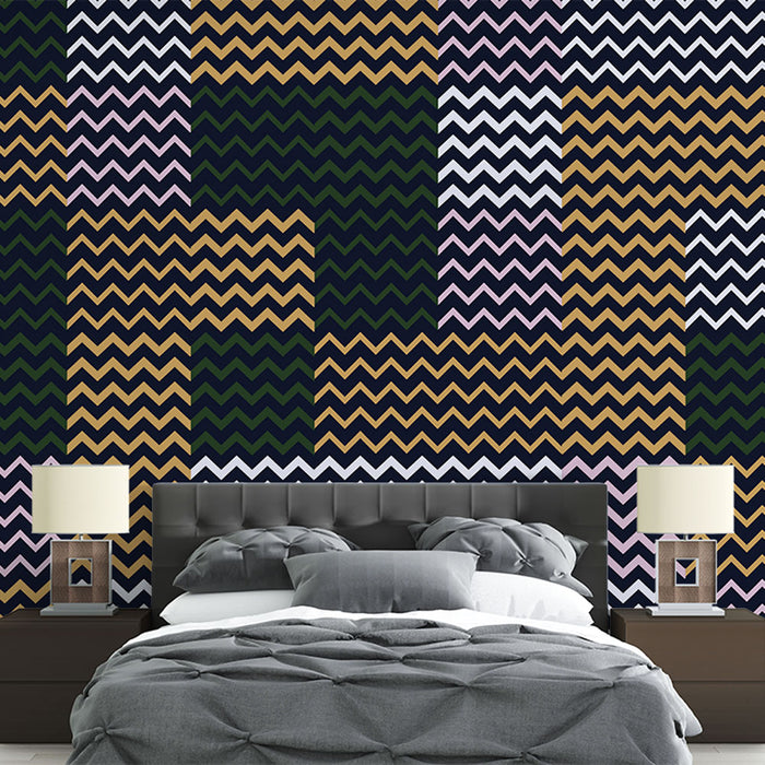 Papier peint à chevrons | Design multicolore moderne