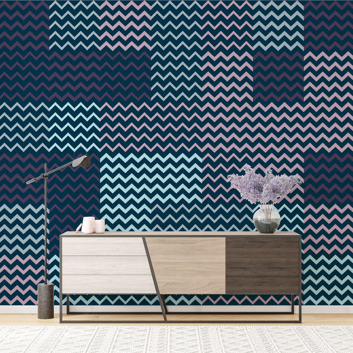 Papier peint Zigzag | Motifs Colorés Contemporains