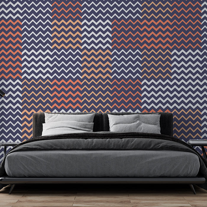 Papier peint zigzag | Motif coloré et dynamique