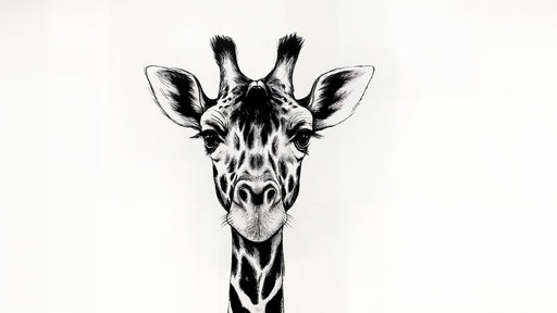 Papier peint girafe Illustration en noir et blanc