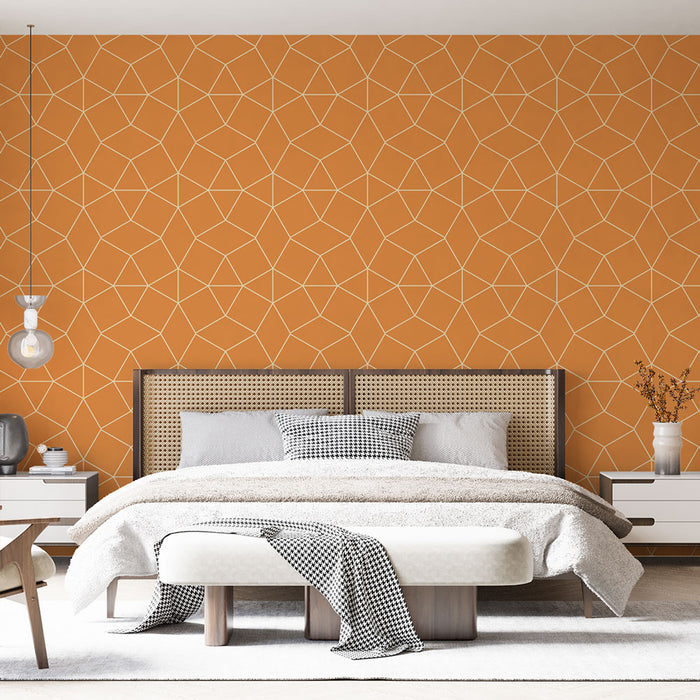 Papier peint géométrique | Motifs orangés modernes