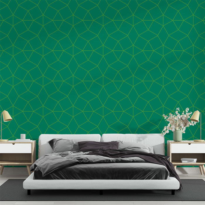 Papier peint géométrique | Motif vert élégant