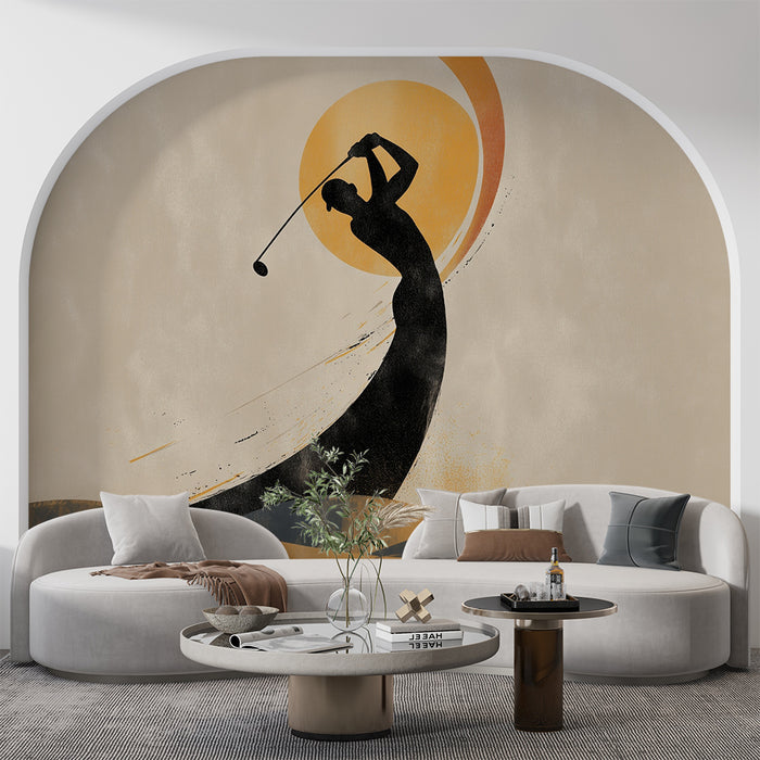 Papier peint golf | Silhouette artistique