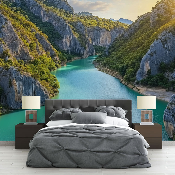 Papier peint paysage | Gorges et rivière turquoise