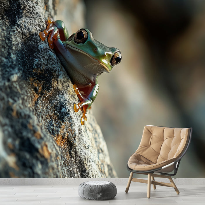 Papier peint grenouille | Portrait détaillé en nature