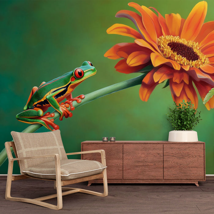 Papier peint grenouille tropicale | Décor vibrant et coloré