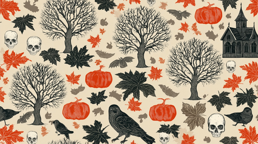 Papier peint Halloween Motifs de saison macabres