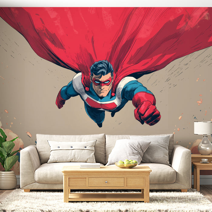 Papier peint héros volant | Dynamique et Coloré