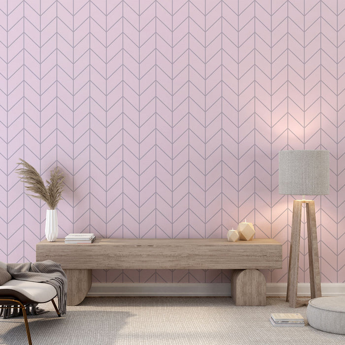 Papier peint chevrons | Motif pastel géométrique