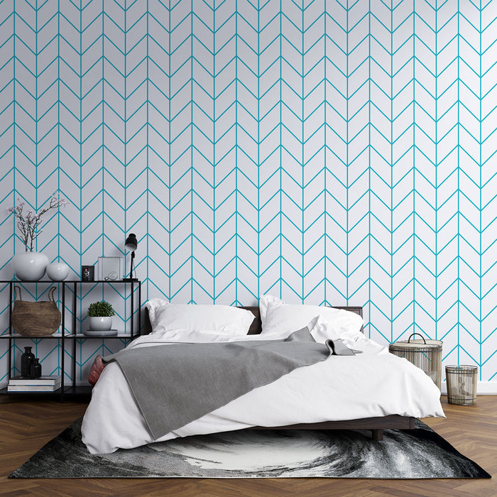 Papier peint géométrique chevrons | Moderne et Élégant