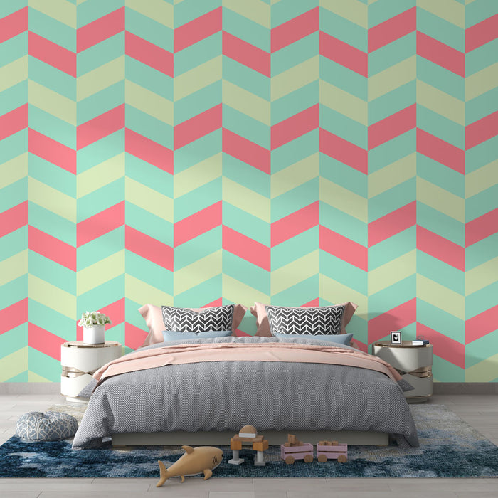 Papier peint chevrons | Pastel graphique