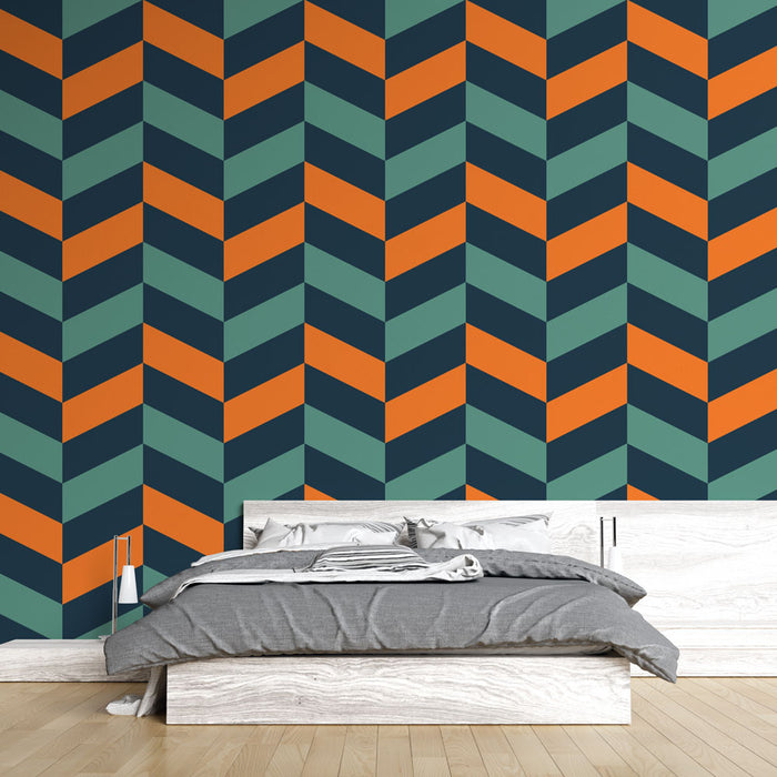 Papier peint chevrons | Design multicolore moderne