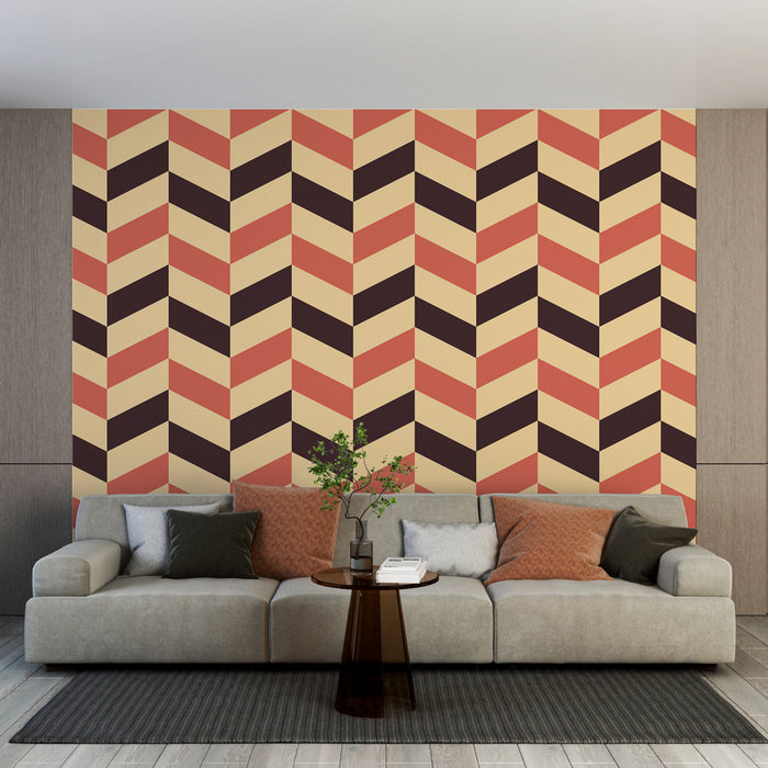 Papier peint chevron | Motif graphique rétro