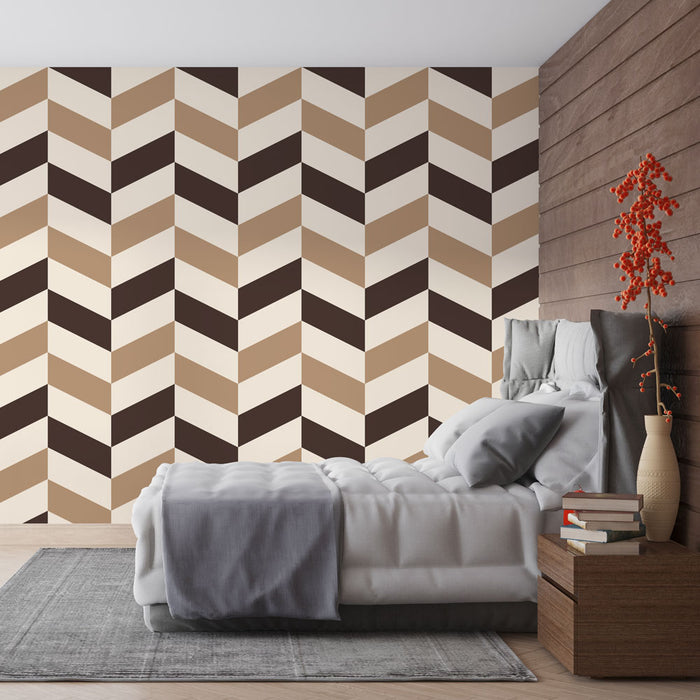 Papier peint chevrons | Motif géométrique rétro