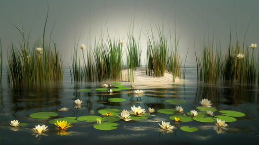 Papier peint nénuphars Paysage aquatique serein