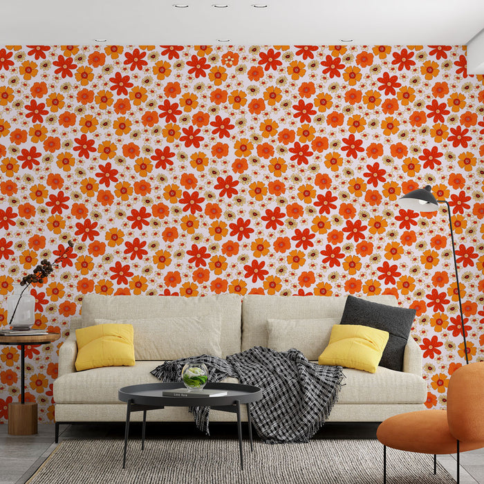 Papier peint fleuri | Motif floral coloré