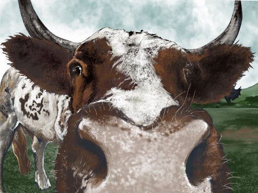 Papier peint vache Illustration artistique rustique