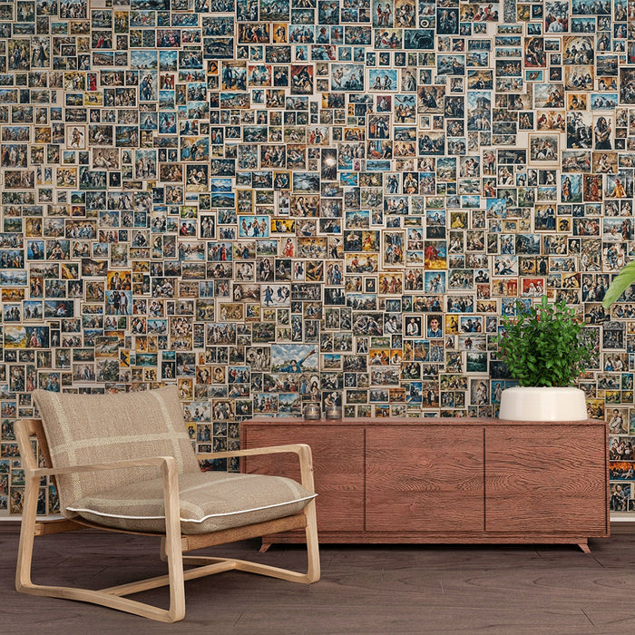 Papier peint collage artistique | Mosaïque d'images historiques