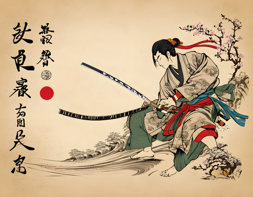 Papier peint samouraï Art traditionnel japonais