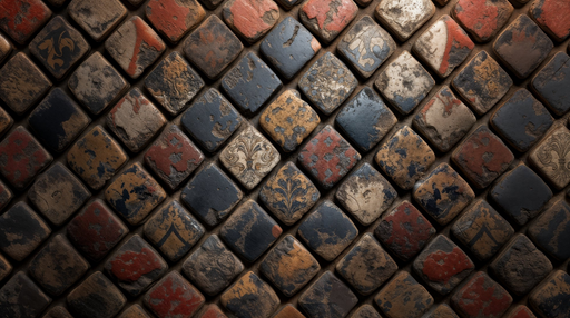 Papier peint rustique Motifs de tuiles médiévales