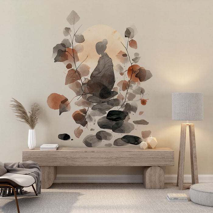 Papier peint zen | Illustration aquarelle sereine