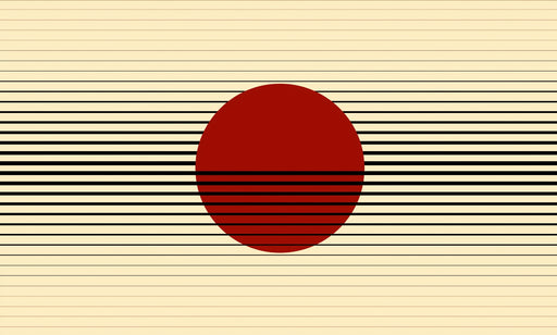 Papier peint minimaliste Cercle rouge et lignes noires