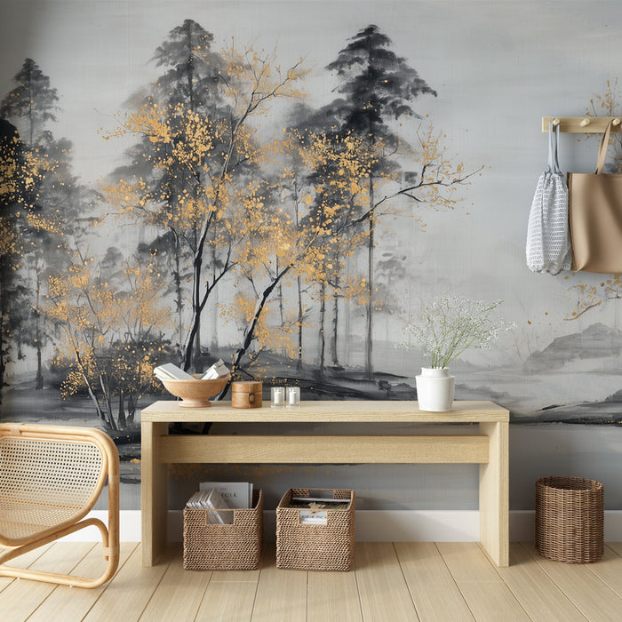 Papier peint paysage doré | Éclat subtile de la nature