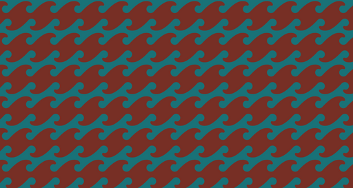 Papier peint ondulé Motif géométrique rouge et bleu