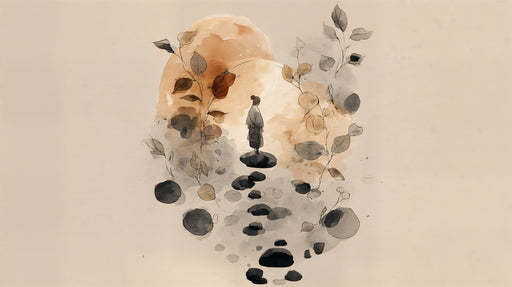 Papier peint méditation aquarelle Art délicat et serein