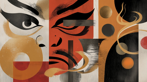 Papier peint abstrait Motifs géométriques et couleurs vives