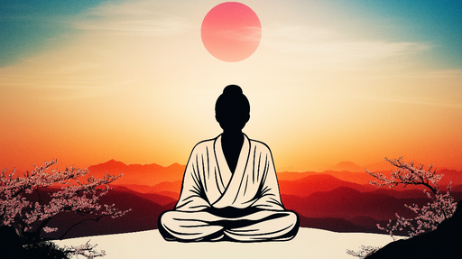 Papier peint méditation Paysage serein au lever du soleil