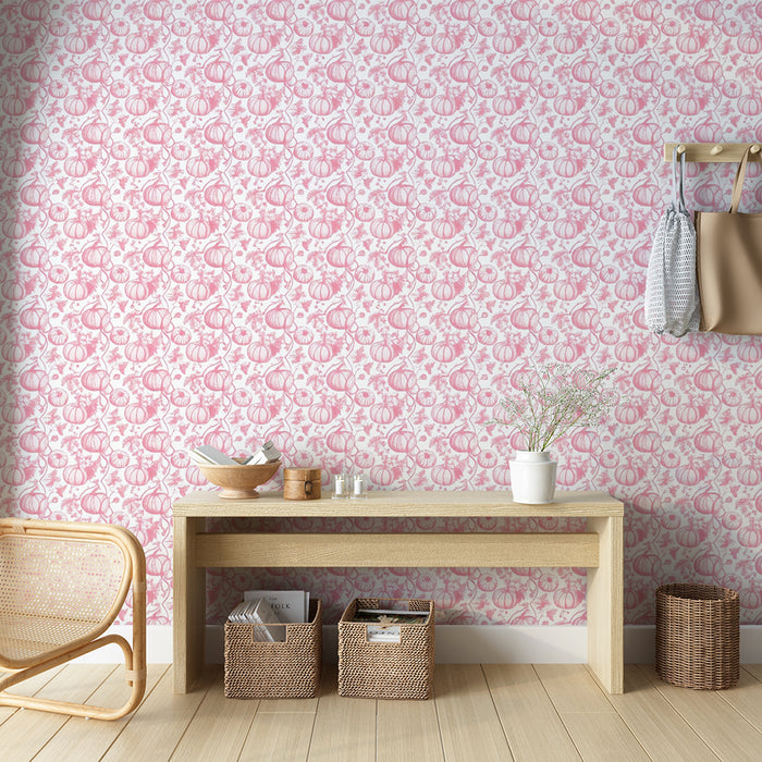 Papier peint rose floral | Motif délicat et romantique