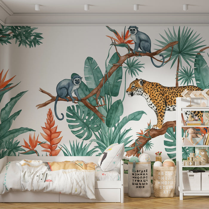 Papier peint jungle | Motifs animaliers exotiques