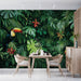 Papier peint jungle vert avec toucan et feuillage tropical pour salle à manger moderne