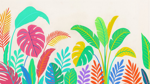 Papier peint tropical Explosion de Couleurs