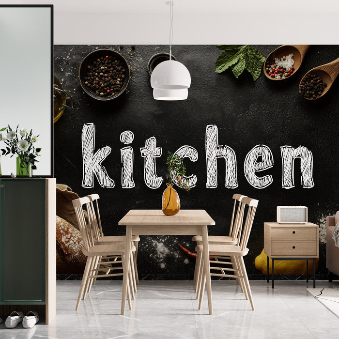 Papier peint cuisine | Ambiance rustique et épicée