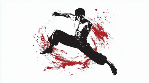 Papier peint arts martiaux Design dynamique rouge et noir