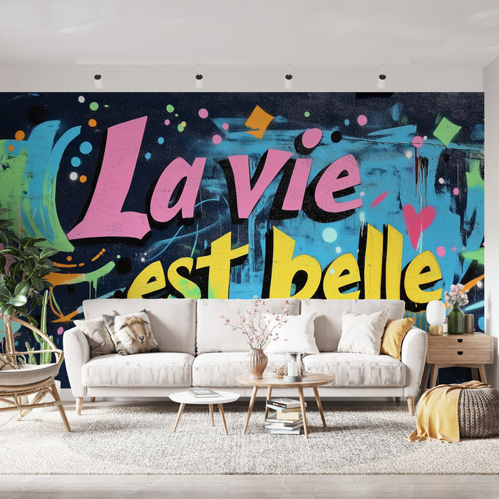 Papier peint graffiti | Art vibrant et positif