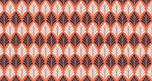 Papier peint rétro Motif géométrique orange et noir