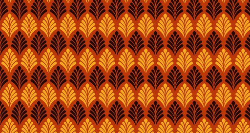 Papier peint rétro Motif art déco orange et noir