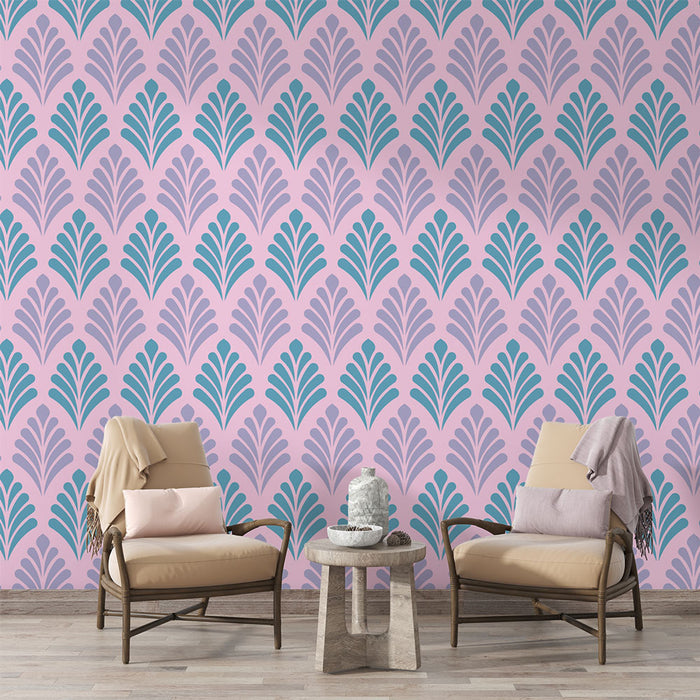 Papier peint feuille | Design pastel